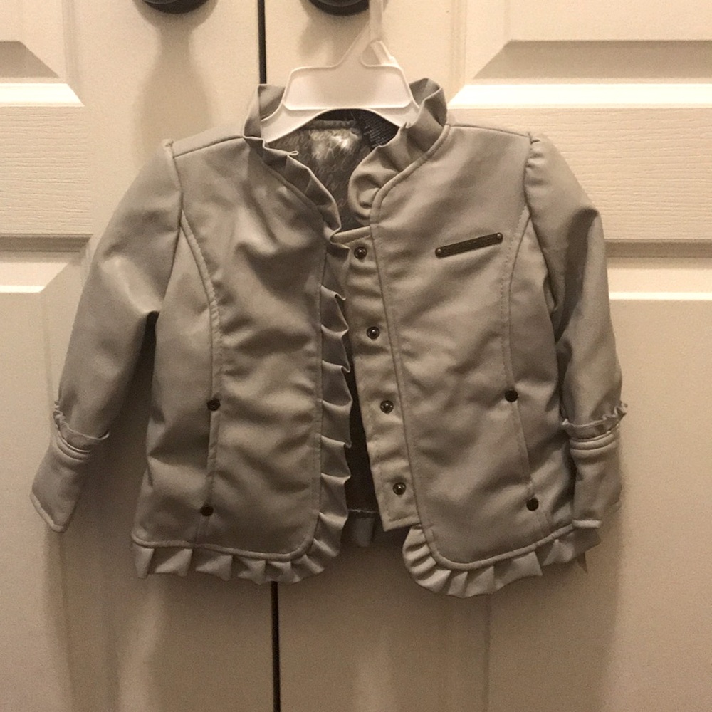 Calvin Klein Toddler girls ruffle jacket